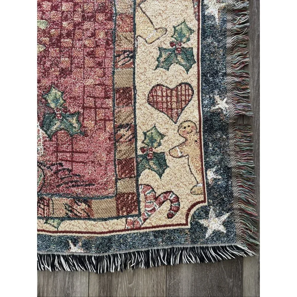 Goodwin Weavers Tapestry Throw 45”x68” Santa Claus By S. Winget Christmas Afghan
